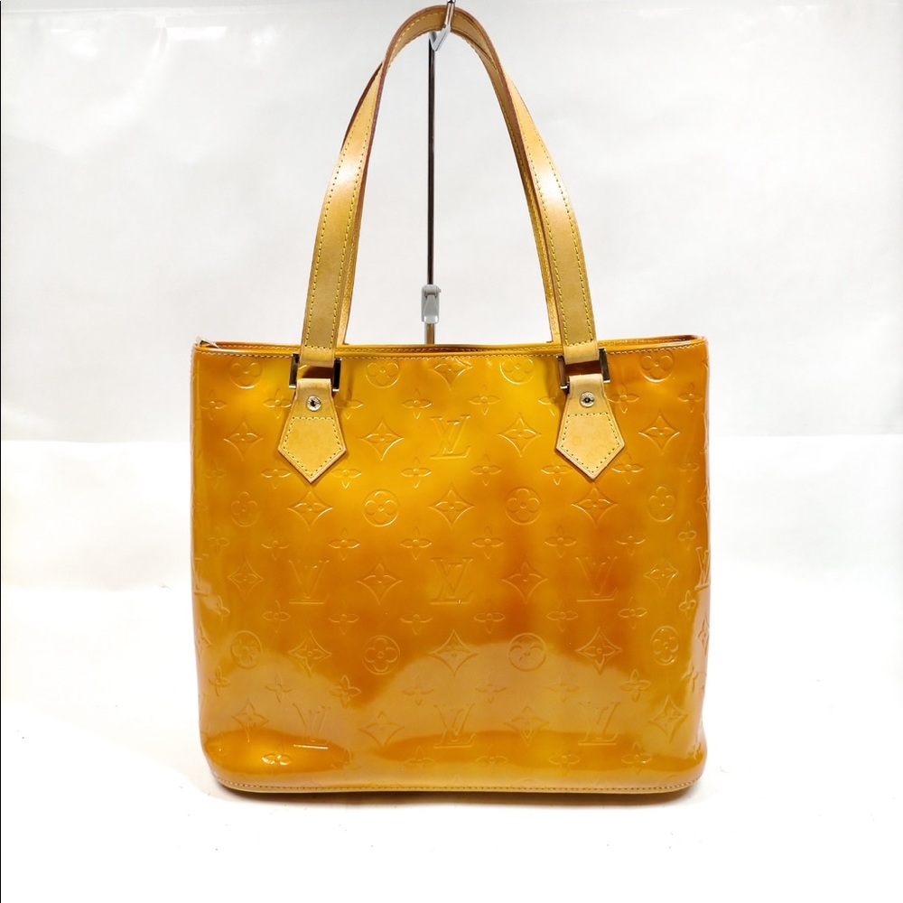 Authentic Louis Vuitton LV Hand Bag M91302 Houston Yellow Vernis 1610367
